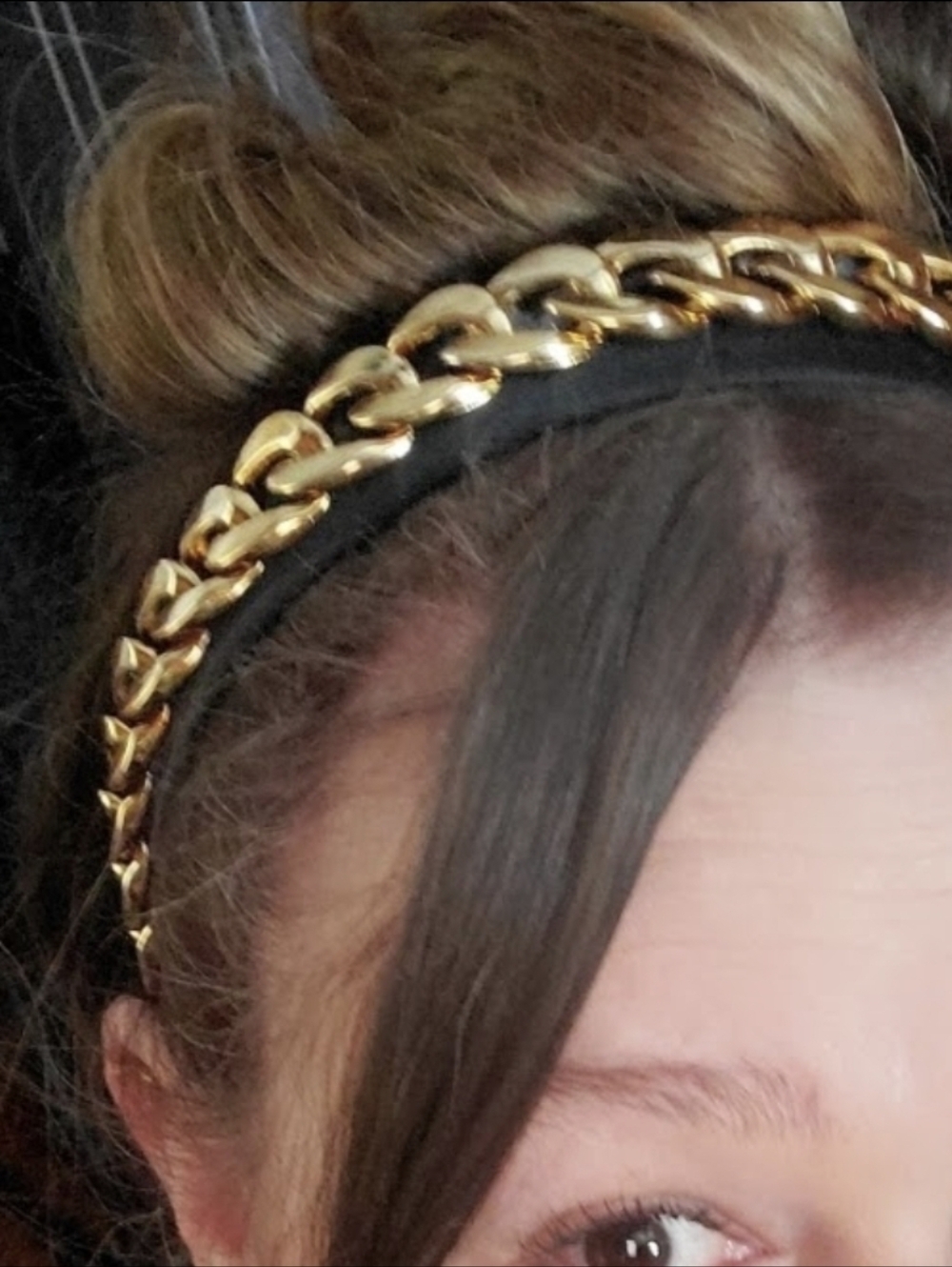 Elegant Black and Gold Chain Headband